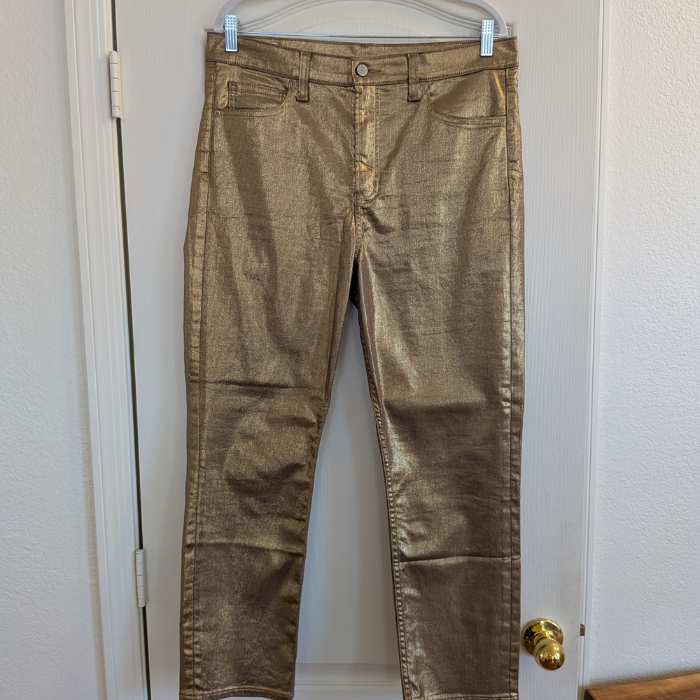 GAP Shiny Gold Vintage Slim Pants - Size 32 or 14 - Only Worn Once!!